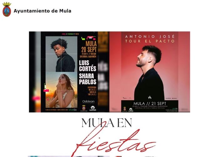  CONCIERTOS FIESTAS PATRONALES MULA 2024 