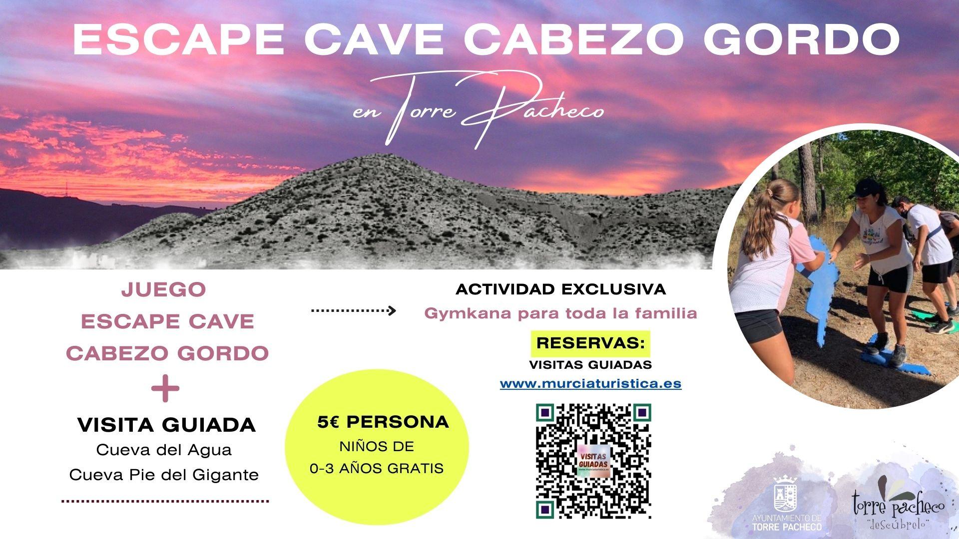 JUEGO ESCAPE CAVE CABEZO GORDO + VISITA GUIADA 