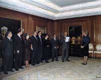 Palacio de la Zarzuela. Recepción de S. M. Da Sofía con motivo del XX aniversario de la Asociaci ón de Amigos de la Arqueología. Abril de 1989